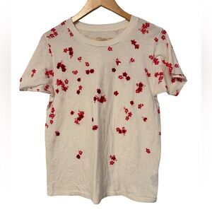 J. Crew Floral Detail Short Sleeve Tee | Casual Feminine Top